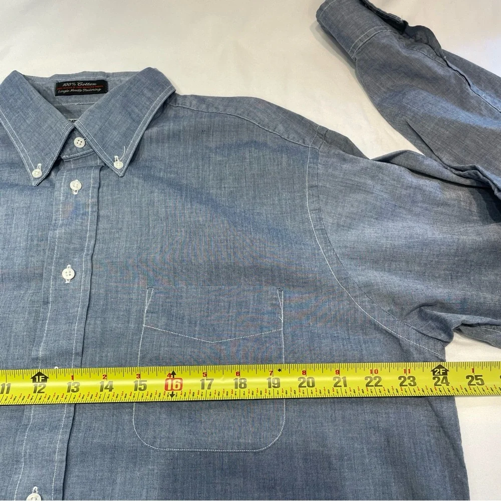 Mark‎ Alexander Cotton Chambray Button Down Shirt 17-36 Tall Capsule Office Work